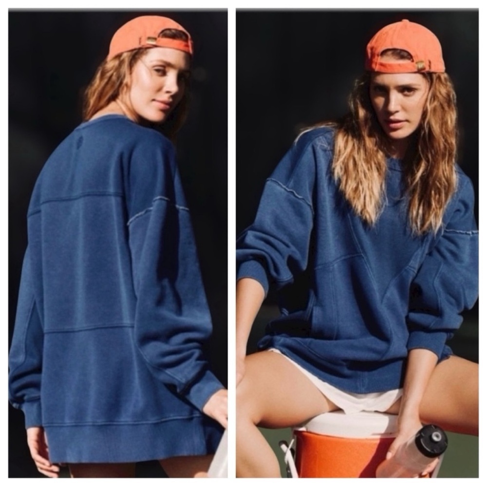 Free People x FP Movement Making It Sweatshirt in Navy Blue
